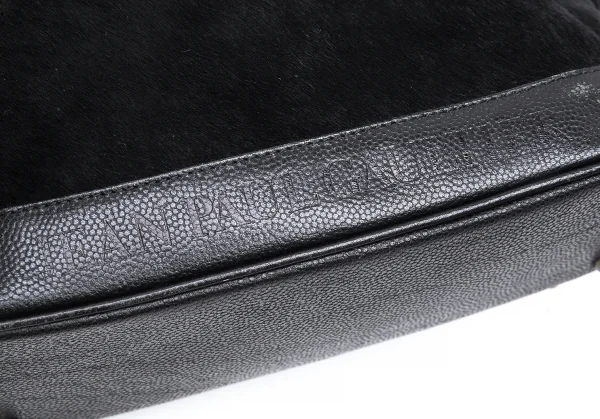 ジャンポールゴルチエJean Paul GAULTIER ハラコ切替レザーミニリュックサック 黒 K-124231_010