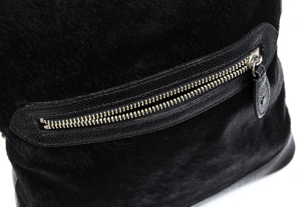ジャンポールゴルチエJean Paul GAULTIER ハラコ切替レザーミニリュックサック 黒 K-124231_011