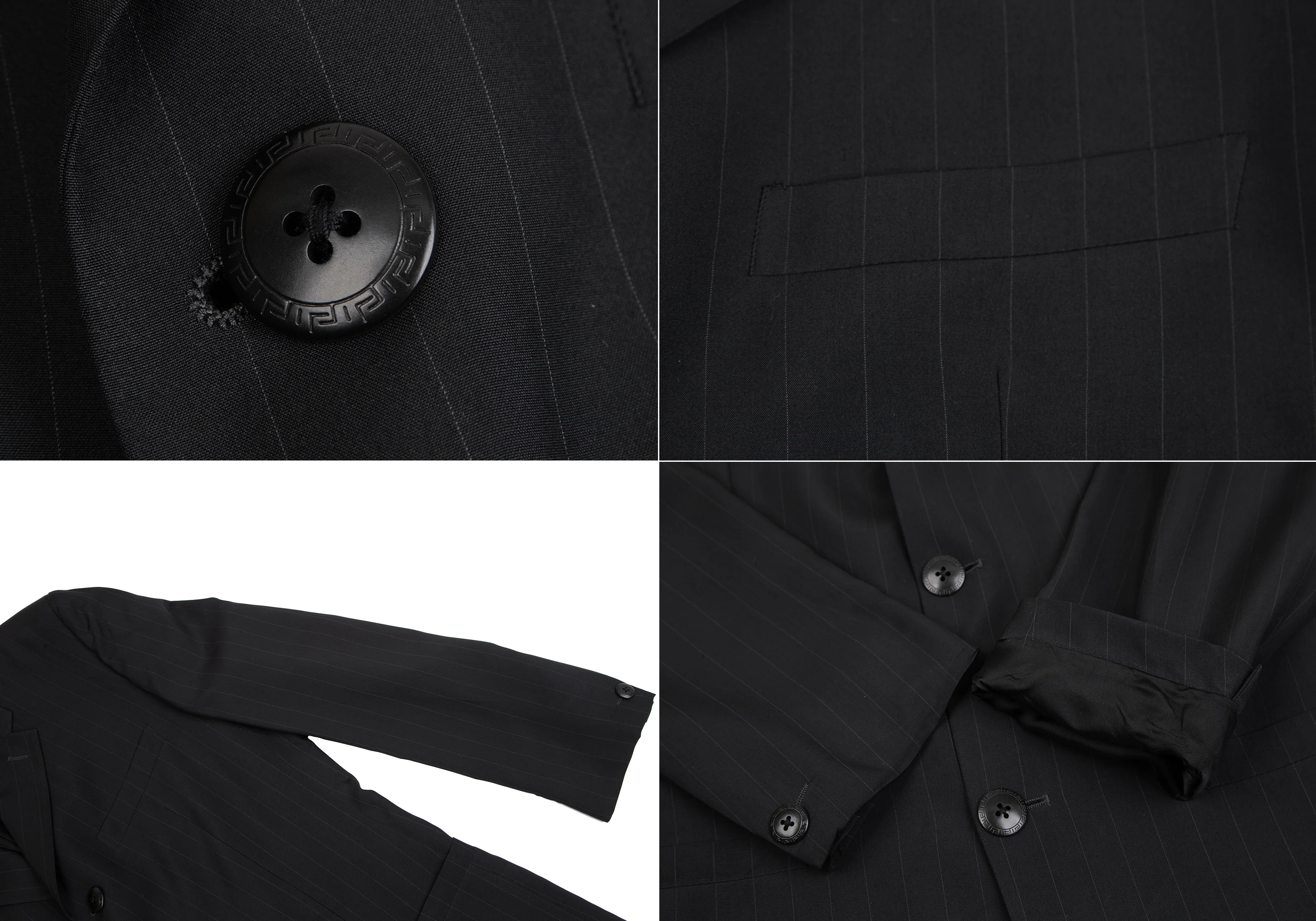 ジャンニヴェルサーチGIANNI VERSACE シルクピンストライプ3B
