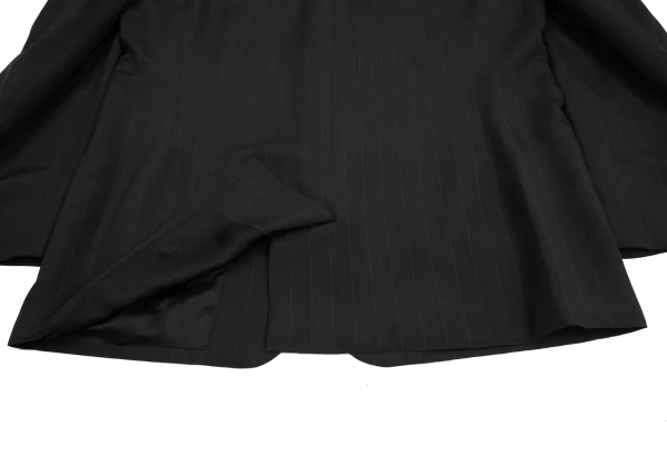 ジャンニヴェルサーチGIANNI VERSACE シルクピンストライプ3Bセットアップスーツ 黒48 K-124314_009