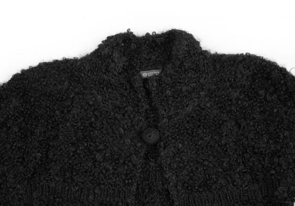 ユナイテッドアローズUNITED ARROWS モヘヤ編み変え１Bニットカーディガン 黒F K-124422_003