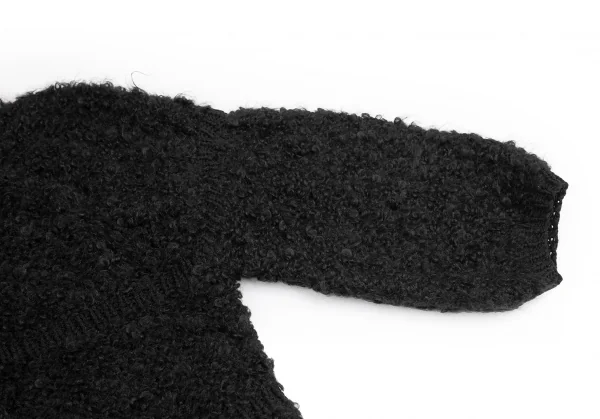 ユナイテッドアローズUNITED ARROWS モヘヤ編み変え１Bニットカーディガン 黒F K-124422_005