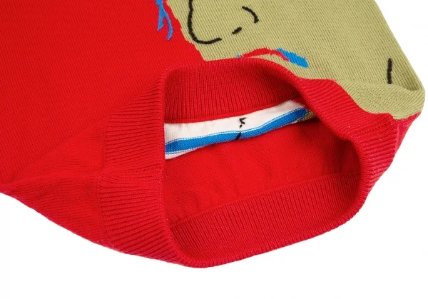 カンサイ インターナショナルKansai INTERNATIONAL 浮世絵デザインニットセーター 赤他M K-124441_011