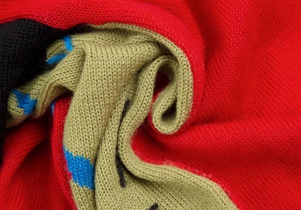 カンサイ インターナショナルKansai INTERNATIONAL 浮世絵デザインニットセーター 赤他M K-124441_013