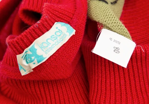 カンサイ インターナショナルKansai INTERNATIONAL 浮世絵デザインニットセーター 赤他M K-124441_015