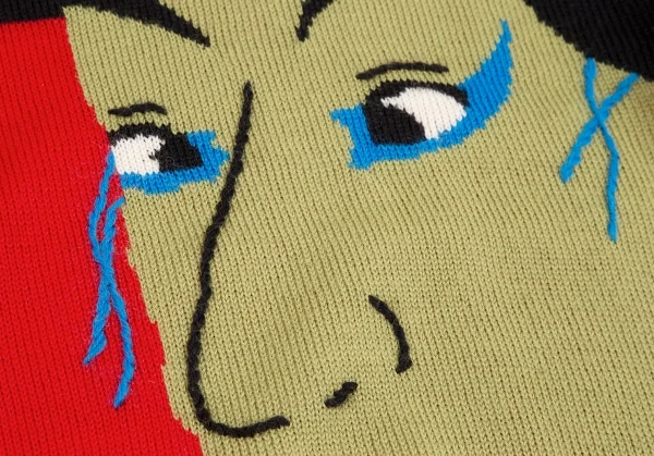 カンサイ インターナショナルKansai INTERNATIONAL 浮世絵デザインニットセーター 赤他M K-124441_006