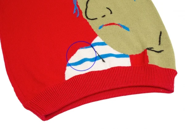 カンサイ インターナショナルKansai INTERNATIONAL 浮世絵デザインニットセーター 赤他M K-124441_009