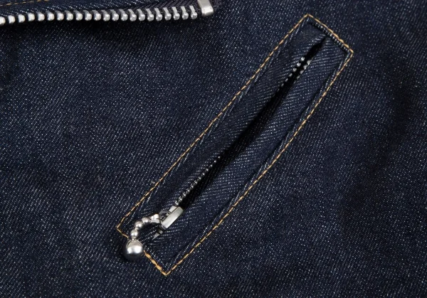 ジュンヤワタナベ コムデギャルソン デニムJUNYA WATANABE COMME des GARCONS denim シンセティックレザー切替デニムボアライダースジャケット 紺黒S K-124491_004