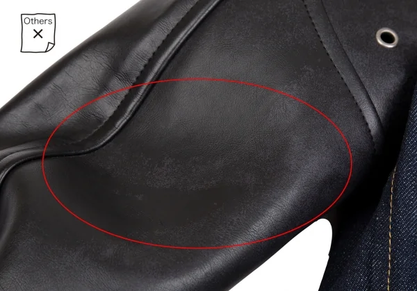 ジュンヤワタナベ コムデギャルソン デニムJUNYA WATANABE COMME des GARCONS denim シンセティックレザー切替デニムボアライダースジャケット 紺黒S K-124491_011