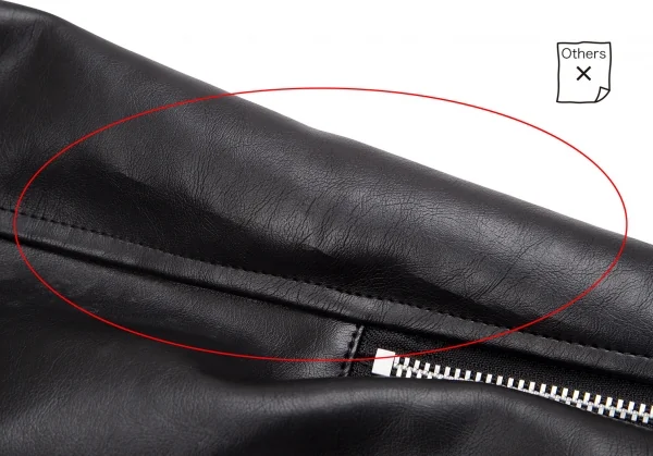 ジュンヤワタナベ コムデギャルソン デニムJUNYA WATANABE COMME des GARCONS denim シンセティックレザー切替デニムボアライダースジャケット 紺黒S K-124491_015