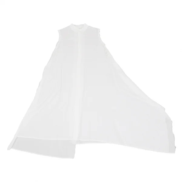 ビーヨウジヤマモトB Yohji Yamamoto 裁ち切りインサイドアウトノースリーブシャツワンピース 白3 K-124498_002