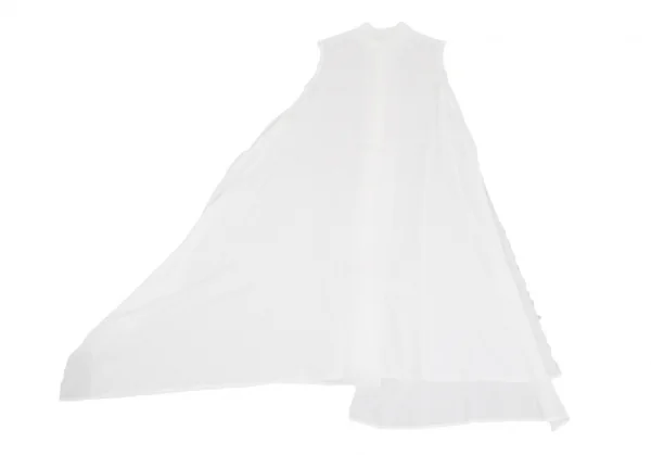 ビーヨウジヤマモトB Yohji Yamamoto 裁ち切りインサイドアウトノースリーブシャツワンピース 白3 K-124498_013