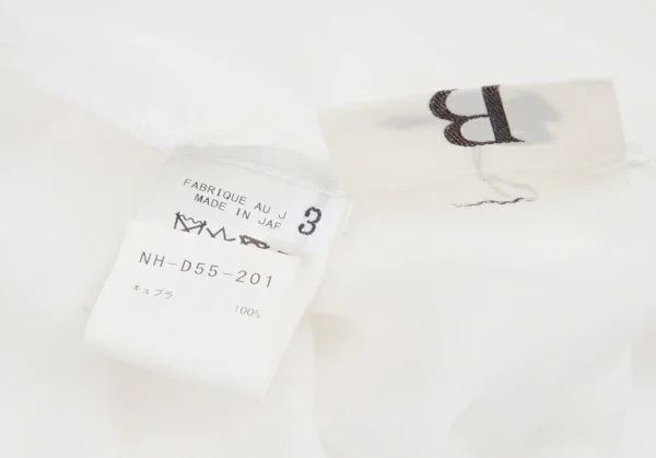 ビーヨウジヤマモトB Yohji Yamamoto 裁ち切りインサイドアウトノースリーブシャツワンピース 白3 K-124498_020
