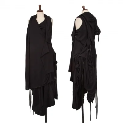 Yohji Yamamoto NOIR Leather Braided Drape Design Tunic