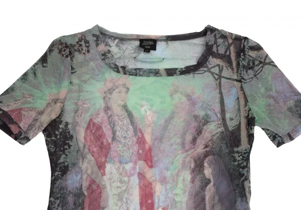 Jean-Paul GAULTIER FEMME Maria Printed Mesh T Shirt K-124504_002