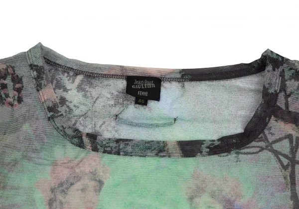 Jean-Paul GAULTIER FEMME Maria Printed Mesh T Shirt K-124504_003