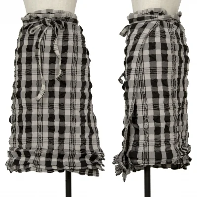 robe de chambre COMME des GARCONS Checker Fulling Wrap Skirt