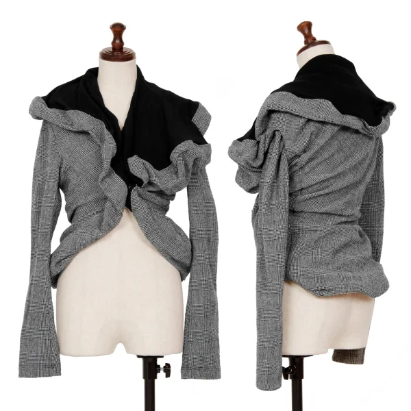 JUNYA WATANABE Glen Check Round Silhouette Deformed Jacket Grey S K-124545_001