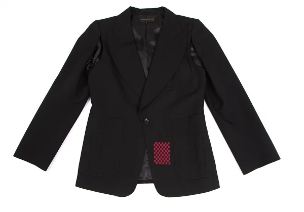コムデギャルソンCOMME des GARCONS チェッカーデザイン1Bパッチポケットジャケット 黒S K-124556_002