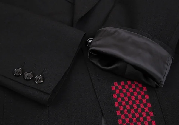 コムデギャルソンCOMME des GARCONS チェッカーデザイン1Bパッチポケットジャケット 黒S K-124556_010