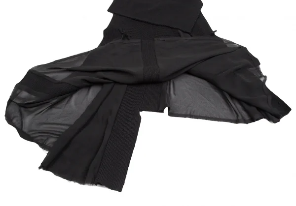 COMME des GARCONS See-through Switching Rib Knit Skirt K-124576_010