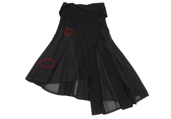 COMME des GARCONS See-through Switching Rib Knit Skirt K-124576_011