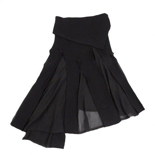 COMME des GARCONS See-through Switching Rib Knit Skirt K-124576_002