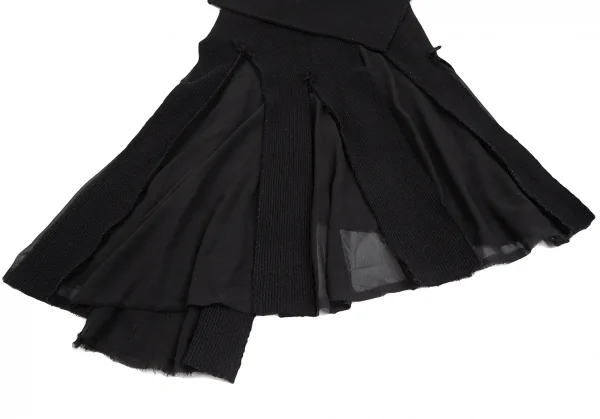 COMME des GARCONS See-through Switching Rib Knit Skirt K-124576_008