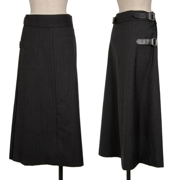 COMME des GARCONS Wool Wrap Skirt Charcoal S K-124577_001