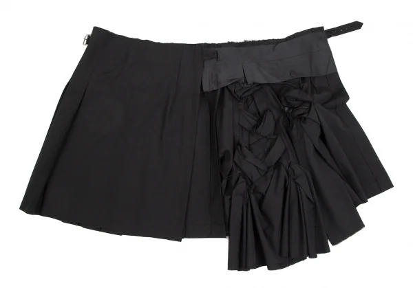 COMME des GARCONS Wool Woven Pleated Wrap Skirt K-124580_010