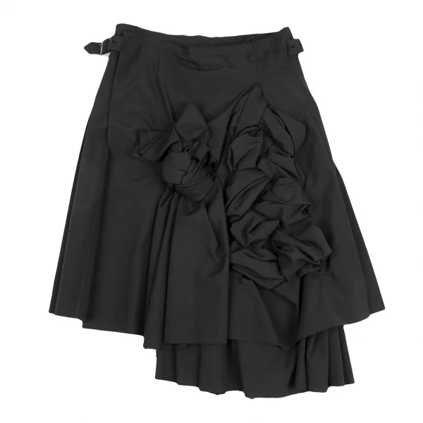 COMME des GARCONS Wool Woven Pleated Wrap Skirt K-124580_002