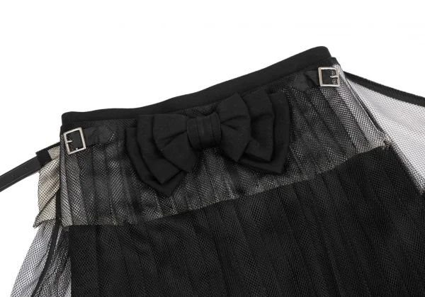 COMME des GARCONS Mesh Layered Pleats Wrap Skirt K-124581_003