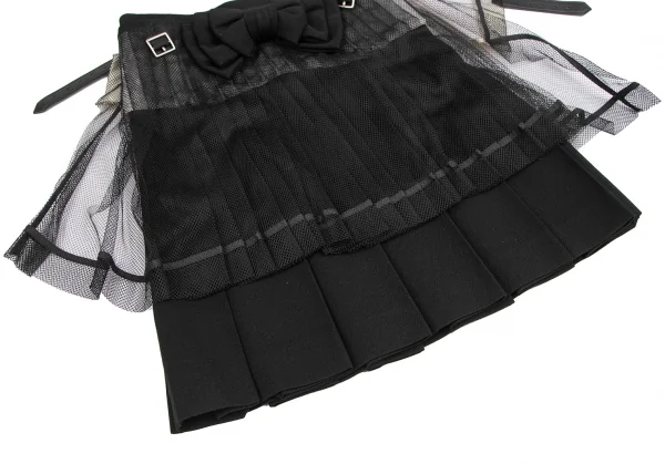 COMME des GARCONS Mesh Layered Pleats Wrap Skirt K-124581_008