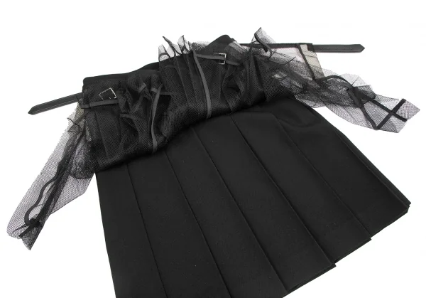 COMME des GARCONS Mesh Layered Pleats Wrap Skirt K-124581_009