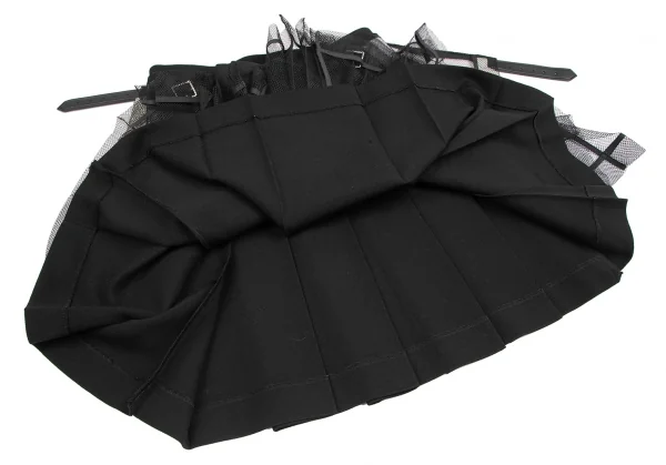 COMME des GARCONS Mesh Layered Pleats Wrap Skirt K-124581_010