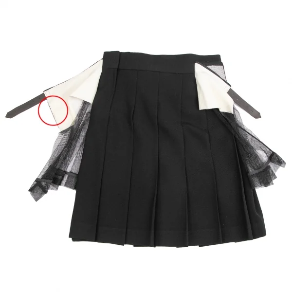 COMME des GARCONS Mesh Layered Pleats Wrap Skirt K-124581_011