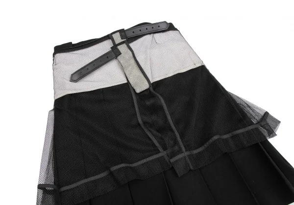 COMME des GARCONS Mesh Layered Pleats Wrap Skirt K-124581_013