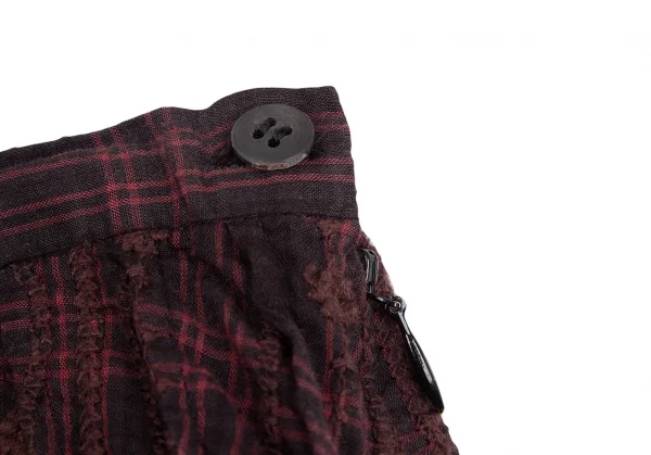 ISSEY MIYAKE HaaT Checker Switching Flower Embroidery Skirt K-124598_006