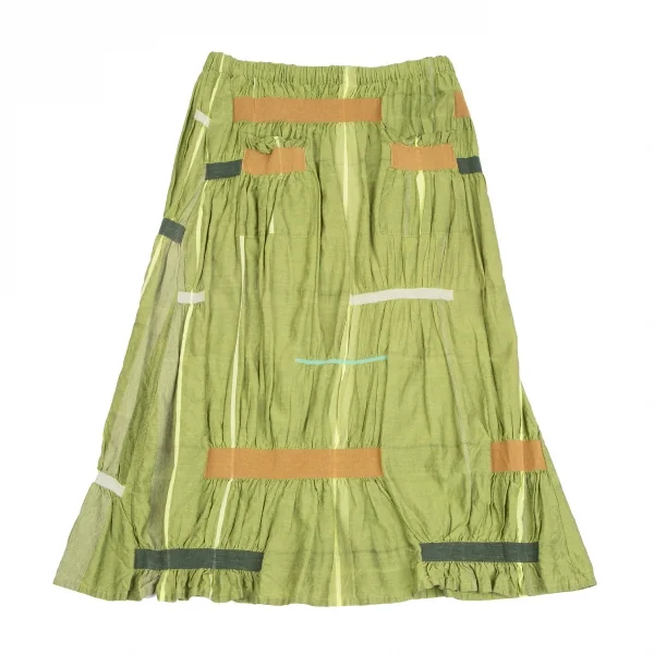 ISSEY MIYAKE HaaT Pasting Tape Gathered Design Skirt K-124600_010