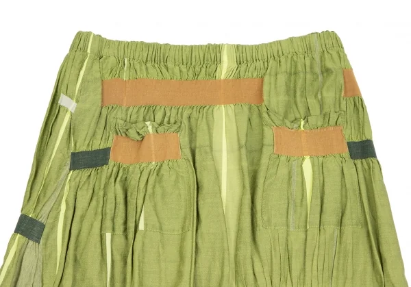 ISSEY MIYAKE HaaT Pasting Tape Gathered Design Skirt K-124600_011