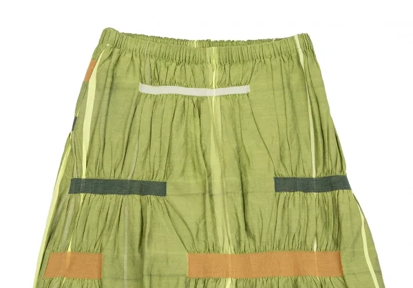 ISSEY MIYAKE HaaT Pasting Tape Gathered Design Skirt K-124600_003
