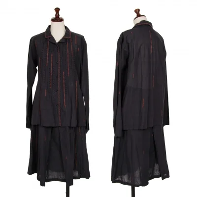 ISSEY MIYAKE HaaT Allover Embroidery Shirt & Skirt