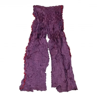 ISSEY MIYAKE Wrinkled Pleated Side Line Pants