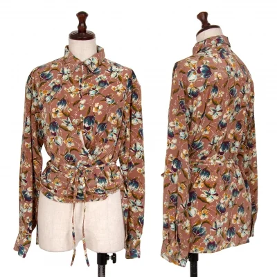 Jean Paul GAULTIER FEMME Floral Printed Cache-coeur Blouse
