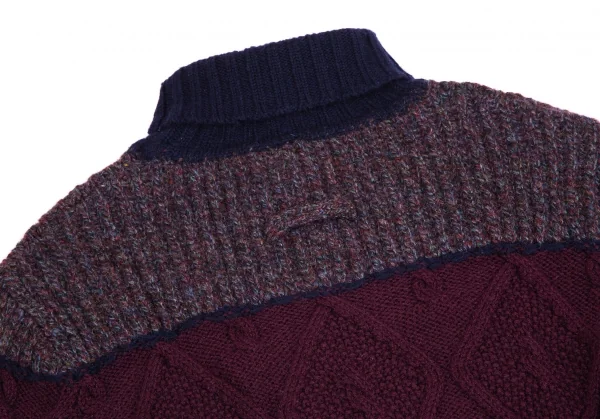 Jean Paul GAULTIER CLASSIQUE Switching Roll-neck Knit Sweater K-124640_010