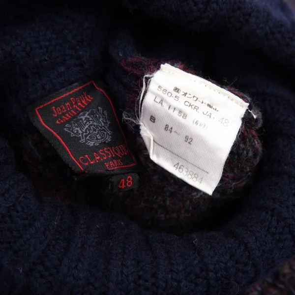 Jean Paul GAULTIER CLASSIQUE Switching Roll-neck Knit Sweater K-124640_013