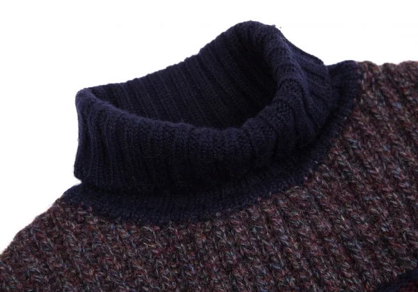 Jean Paul GAULTIER CLASSIQUE Switching Roll-neck Knit Sweater K-124640_003