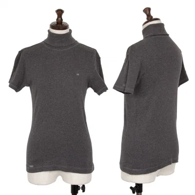 Mademoiselle NON NON Point Embroidery Roll-neck T-shirt