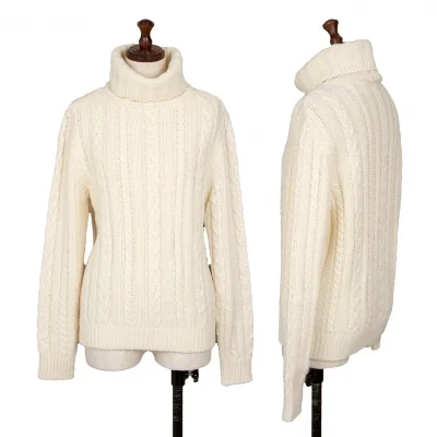 Mademoiselle NON NON Wool Turtleneck Cable Knit Sweater