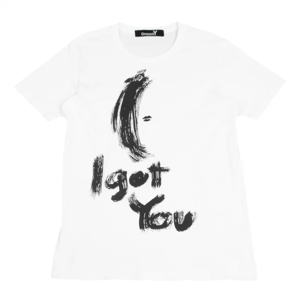 Ground Y Brush Graphic Printed T Shirt White 3 K-124667_001